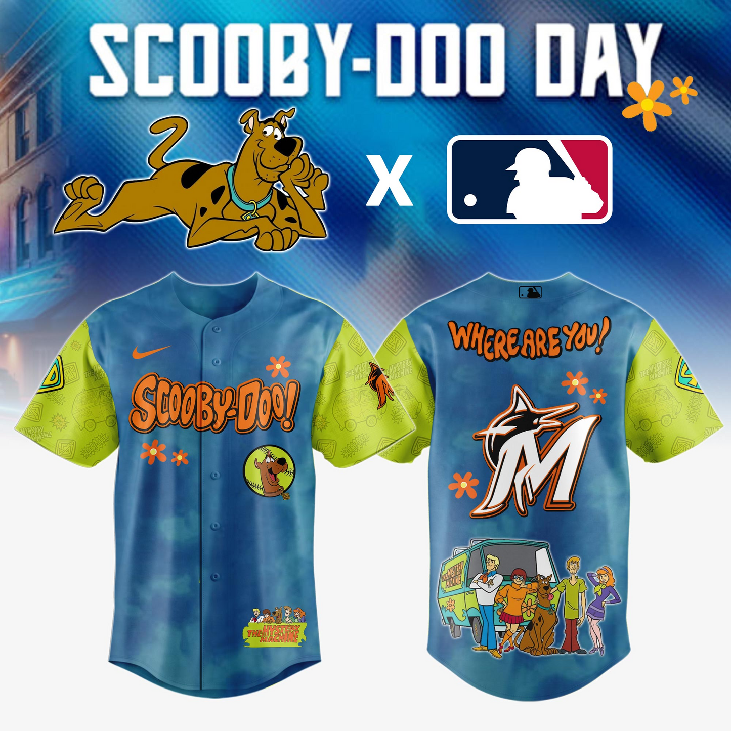 Miami Marlins MLB x Scooby Doo Jersey 02 Editions Limited