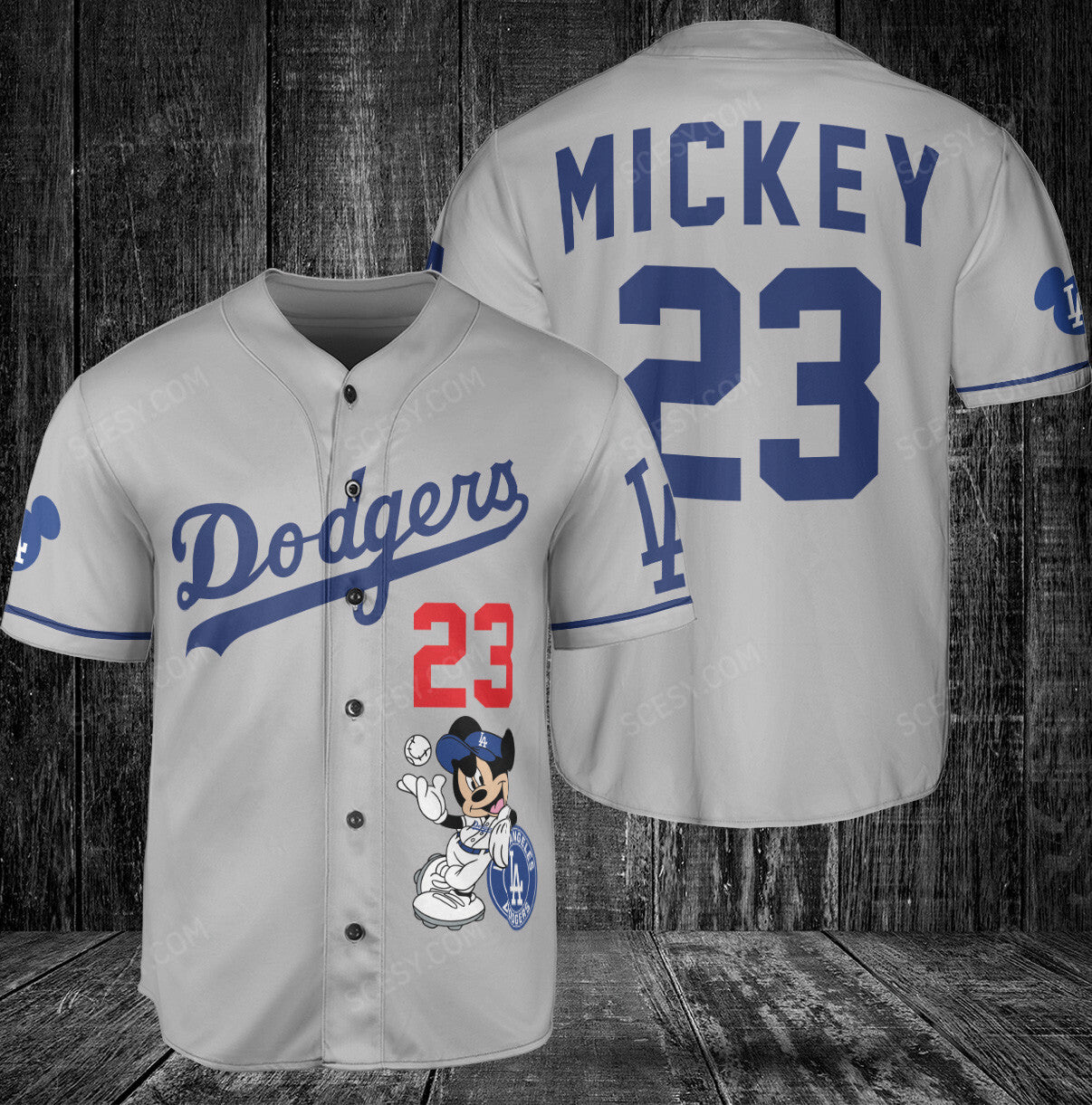 Los Angeles Dodgers Mickey Gray Baseball Jersey