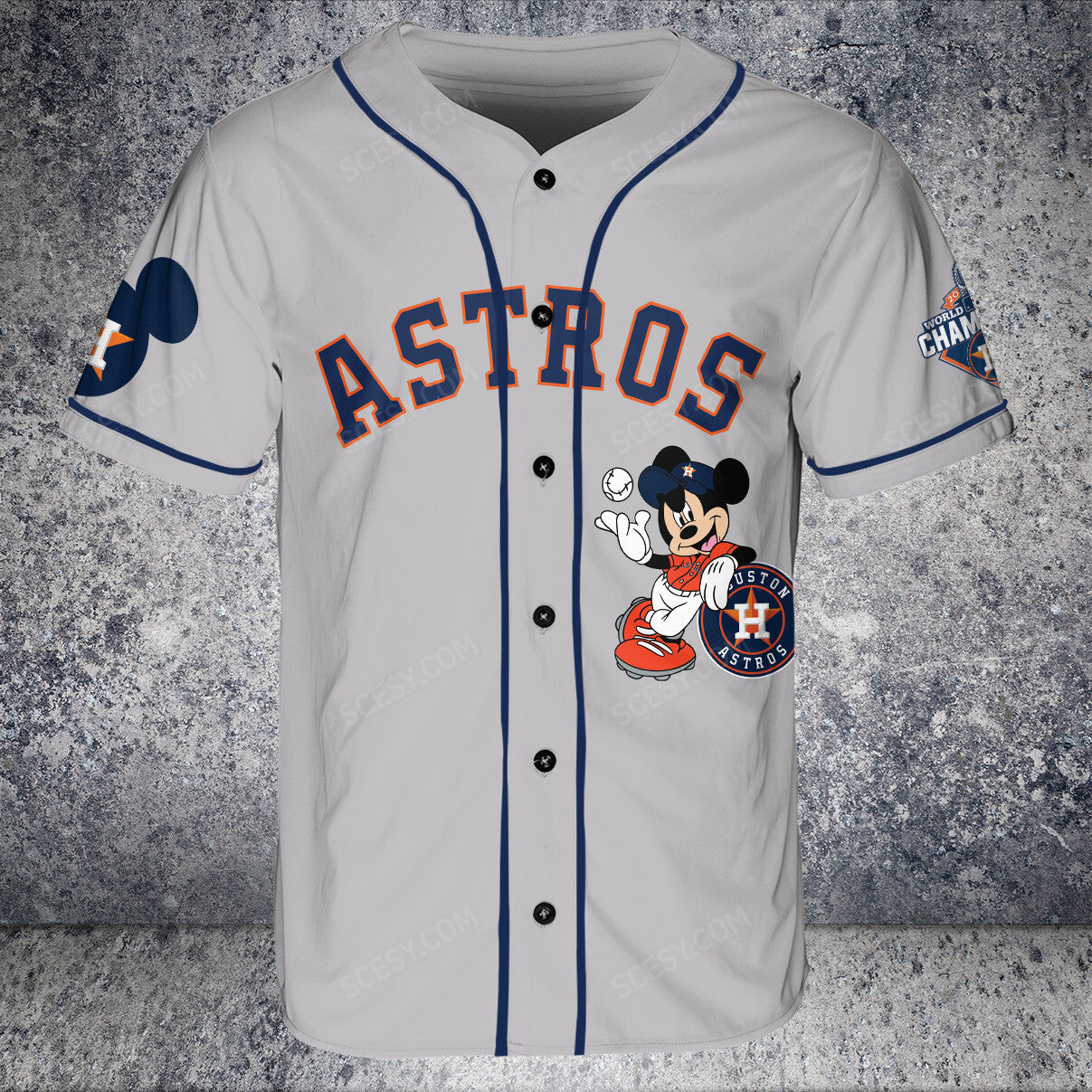 HA Mickey Gray Baseball Jersey