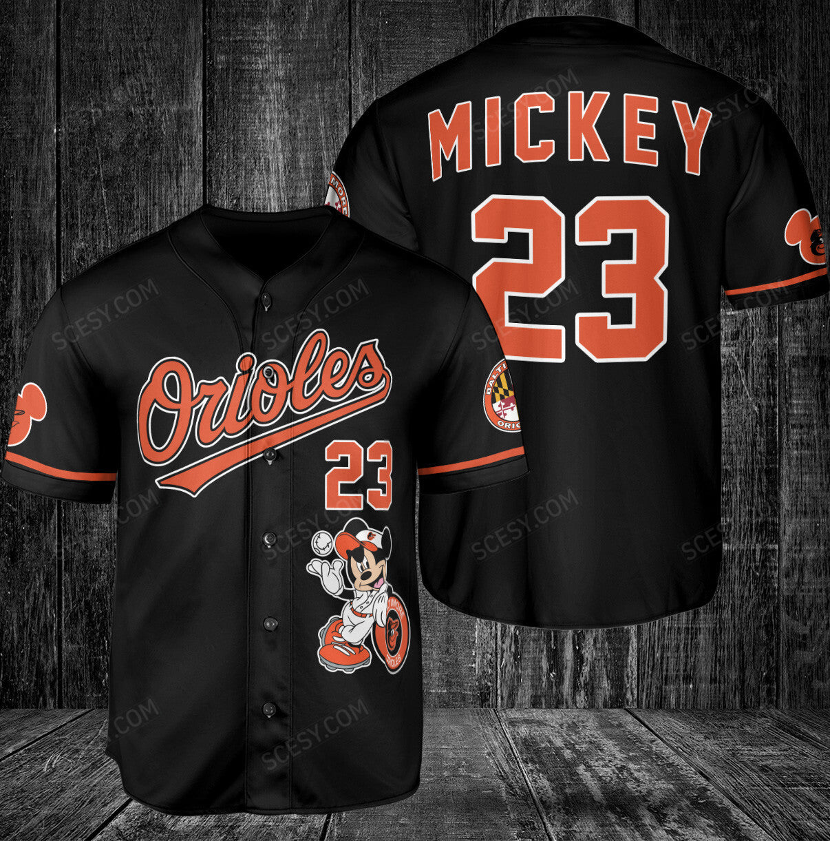 Baltimore Orioles Mickey Black Baseball Jersey