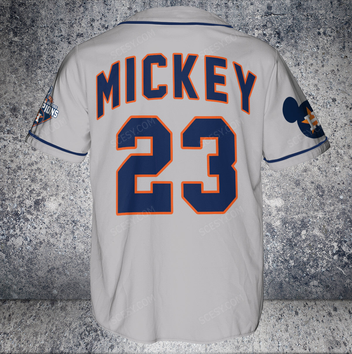 HA Mickey Gray Baseball Jersey