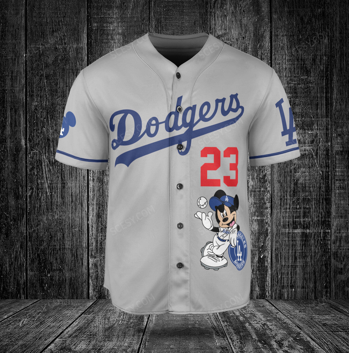 Los Angeles Dodgers Mickey Gray Baseball Jersey