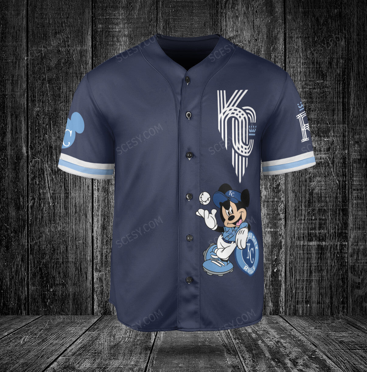 Kansas City Royals Mickey Navy Baseball Jersey