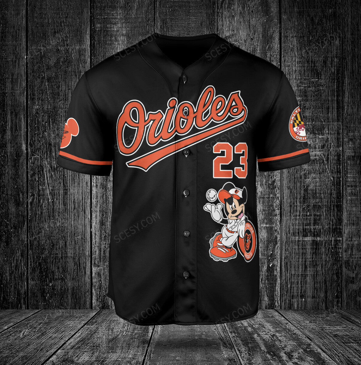 Baltimore Orioles Mickey Black Baseball Jersey