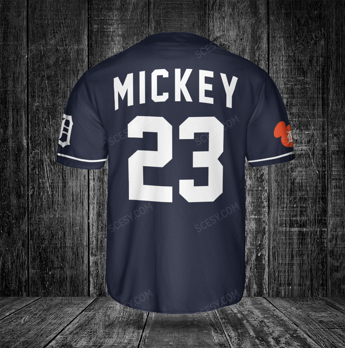 Detroit Tigers Mickey Navy Baseball Jersey