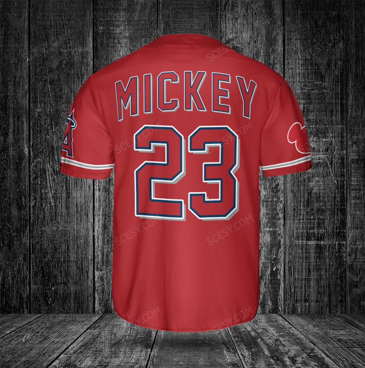 Los Angeles Angels Mickey Red Baseball Jersey