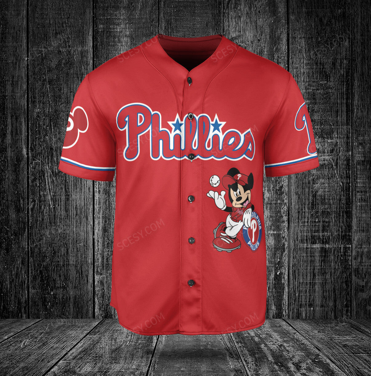 Philadelphia Phillies Mickey Red Baseball Jersey