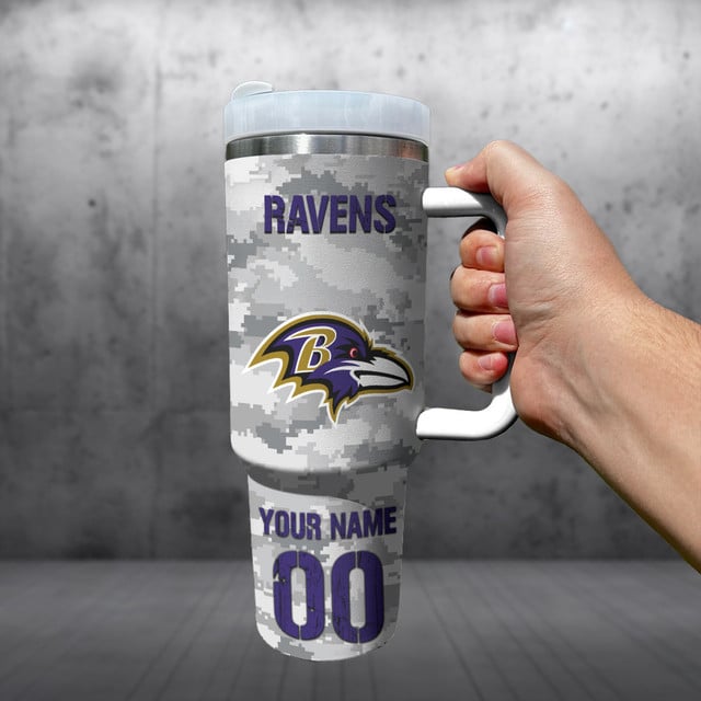 Personalized Baltimore Ravens NFL Tumbler 40Oz For Fan - Limited Edition
