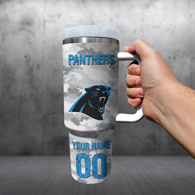 Personalized Carolina Panthers NFL Tumbler 40Oz For Fan - Limited Edition