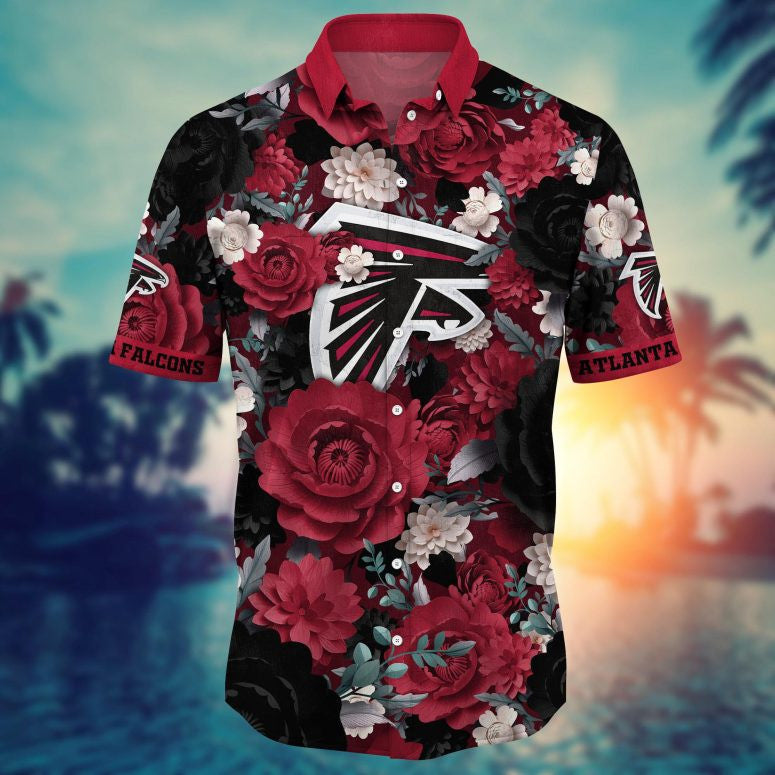 Atlanta Falcons Midnight Rose Hawaiian Shirt - Welcome to 2 Aloha