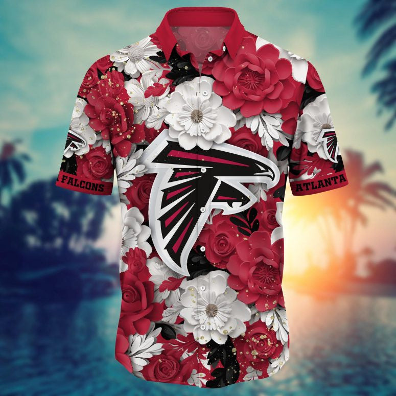 Atlanta Falcons Floral Passion Hawaiian Shirt - Welcome to 2 Aloha
