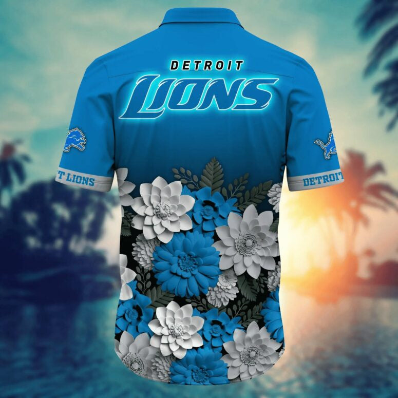 Detroit Lions Floral Fade Hawaiian Shirt - Welcome to 2 Aloha