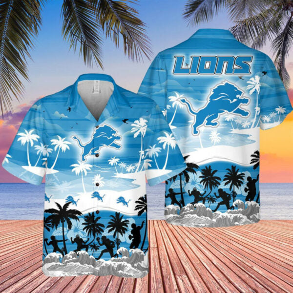 Detroit Lions Sunset Shores Hawaiian Shirt - Welcome to 2 Aloha