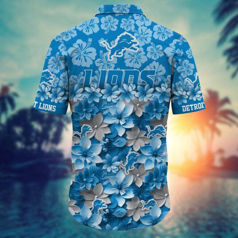 Detroit Lions Floral Blitz Hawaiian Shirt - Welcome to 2 Aloha