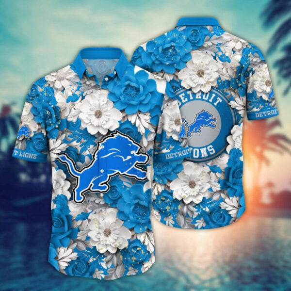 Detroit Lions Floral Victory Hawaiian Shirt - Welcome to 2 Aloha