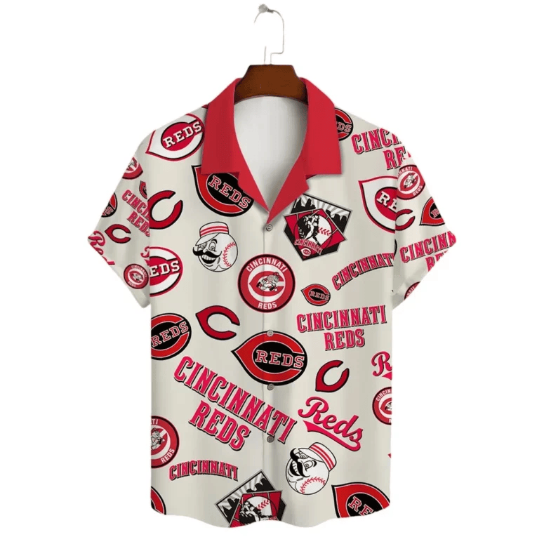 Cincinnati Reds Retro Logos Hawaiian Shirt - Welcome to 2 Aloha