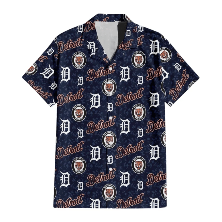 Detroit Tigers Logo Collage Hawaiian Shirt - Welcome to 2 Aloha