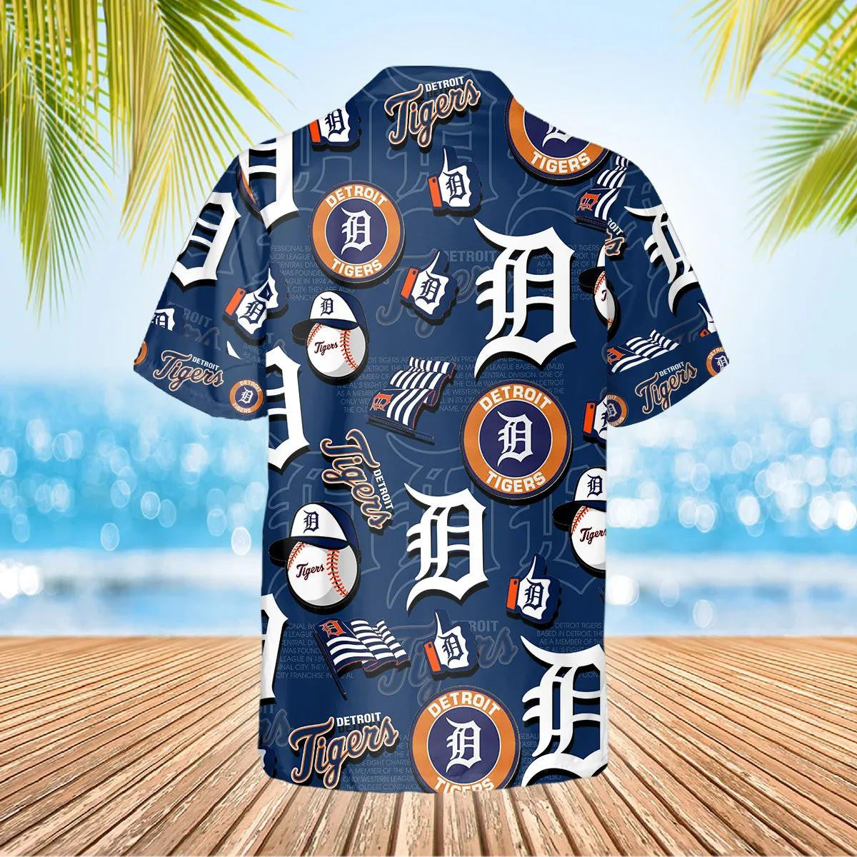 Detroit Tigers Blue Icon Collage Hawaiian Shirt - Welcome to 2 Aloha