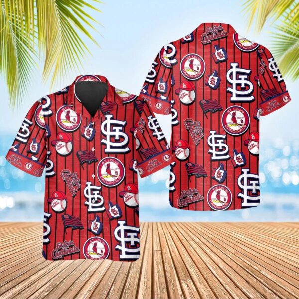 St. Louis Cardinals Dugout Stripes Hawaiian Shirt - Welcome to 2 Aloha