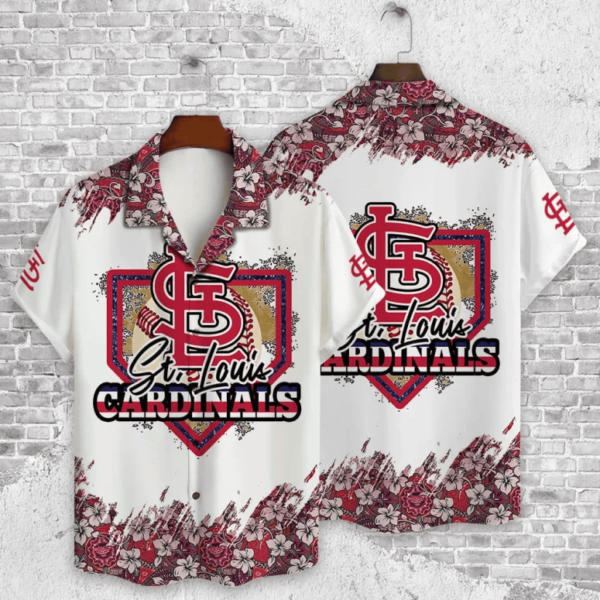 St. Louis Cardinals Floral Diamond Hawaiian Shirt - Welcome to 2 Aloha