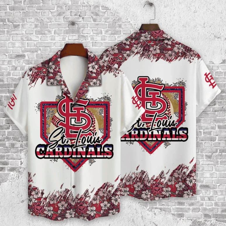 St. Louis Cardinals Floral Diamond Hawaiian Shirt - Welcome to 2 Aloha