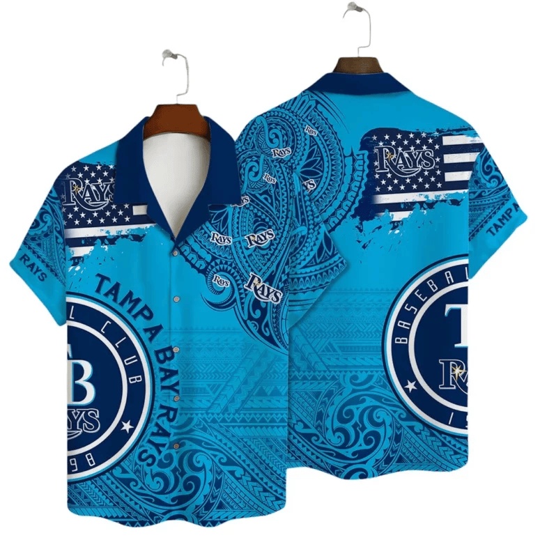 Tampa Bay Rays Tribal Wave Hawaiian Shirt - Welcome to 2 Aloha