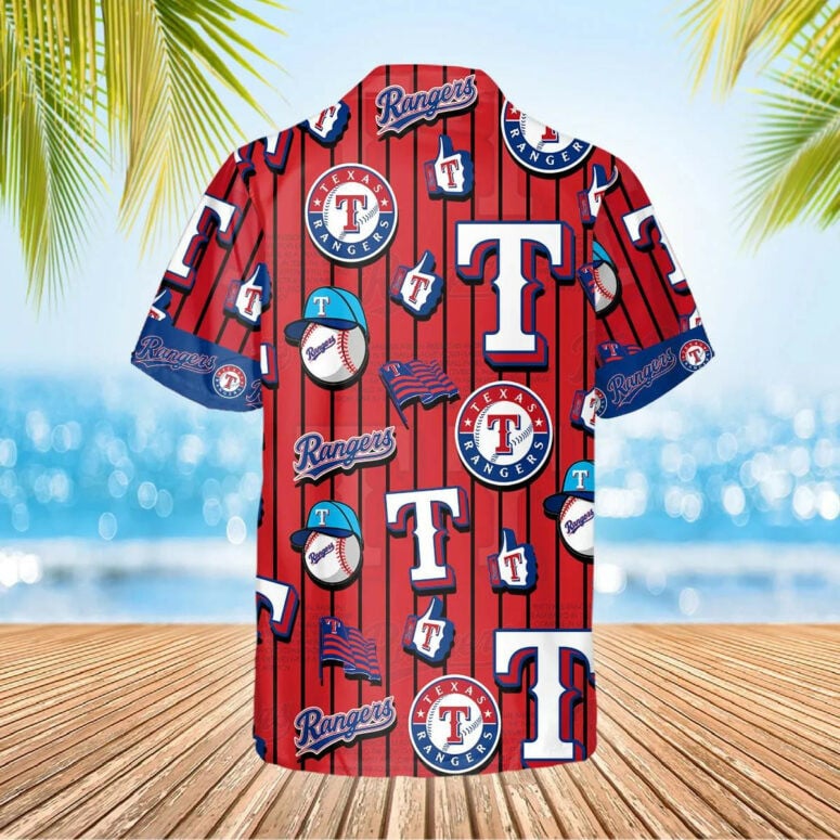 Texas Dominate the Diamond Rangers Red & Blue Hawaiian Shirt - Welcome to 2 Aloha