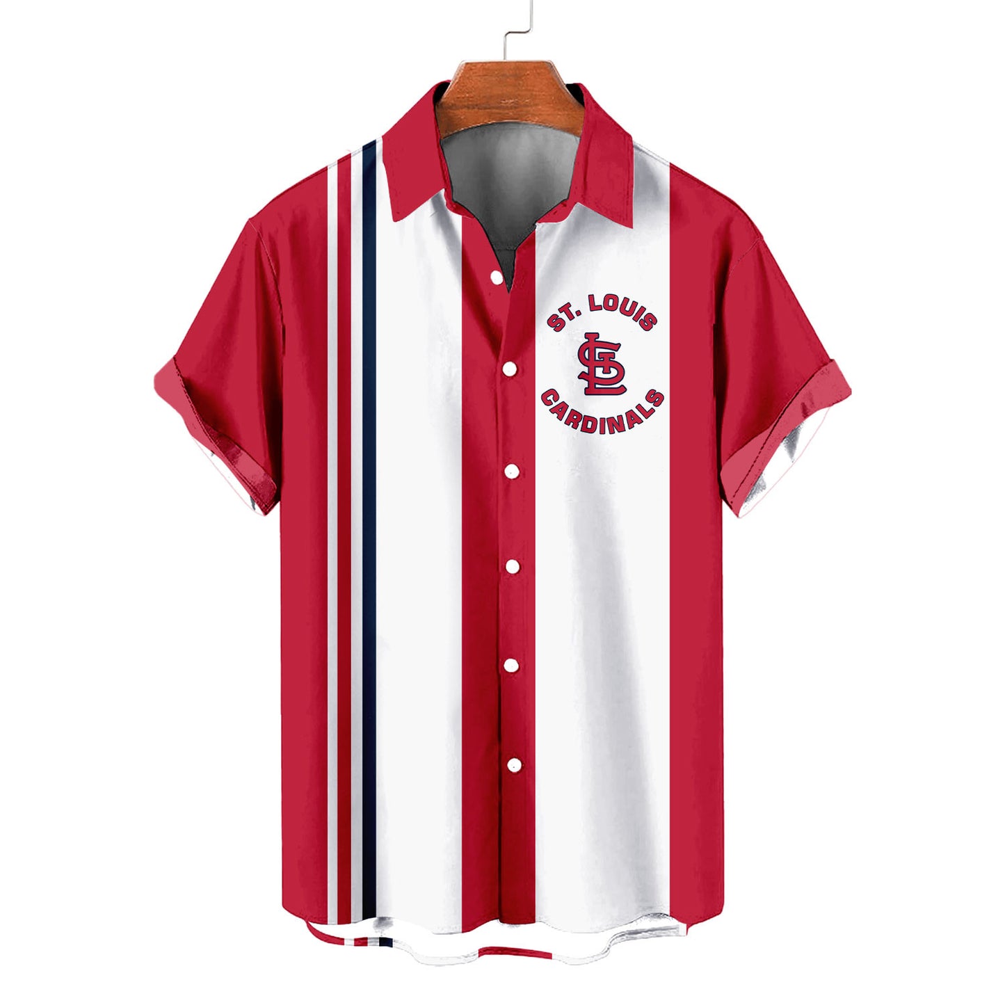 St. Louis Cardinals Striped Short Hawaiian Shirt MLB S1 - Welcome to 2 Aloha