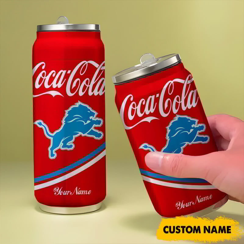 Detroit Lions NFL Teams Mix Coca Can Tumbler Custom Any Name Gifts