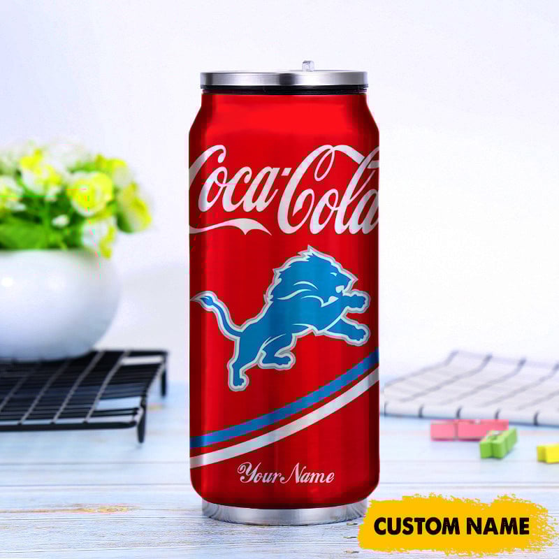 Detroit Lions NFL Teams Mix Coca Can Tumbler Custom Any Name Gifts