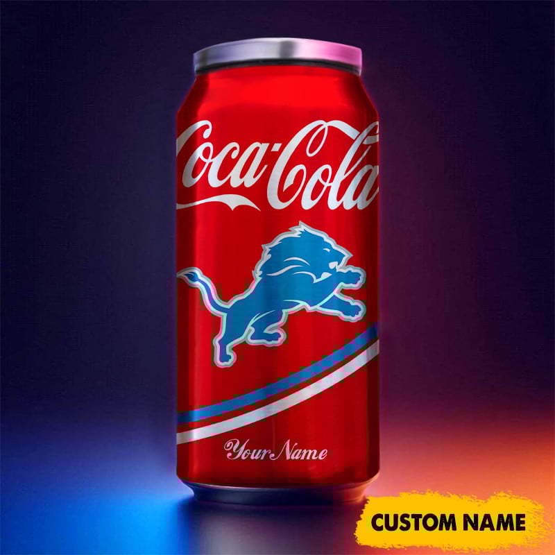 Detroit Lions NFL Teams Mix Coca Can Tumbler Custom Any Name Gifts