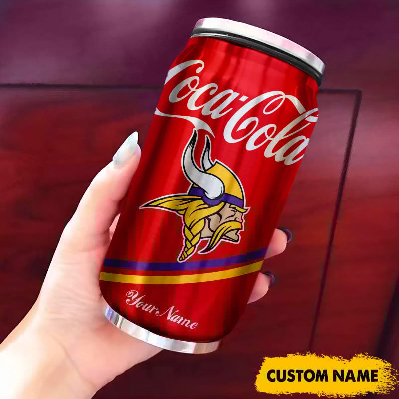 Minnesota Vikings NFL Teams Mix Coca Can Tumbler Custom Any Name Gifts