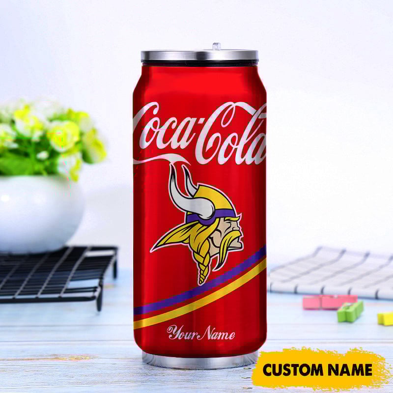 Minnesota Vikings NFL Teams Mix Coca Can Tumbler Custom Any Name Gifts