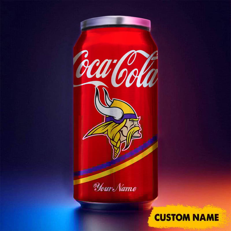 Minnesota Vikings NFL Teams Mix Coca Can Tumbler Custom Any Name Gifts