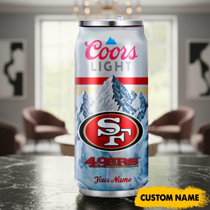 San Francisco 49ers American Football & CoorsLight Can Tumbler Custom Any Name Gifts
