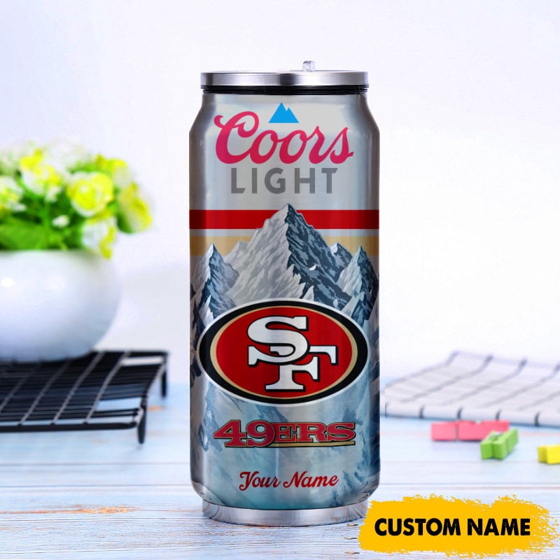San Francisco 49ers American Football & CoorsLight Can Tumbler Custom Any Name Gifts