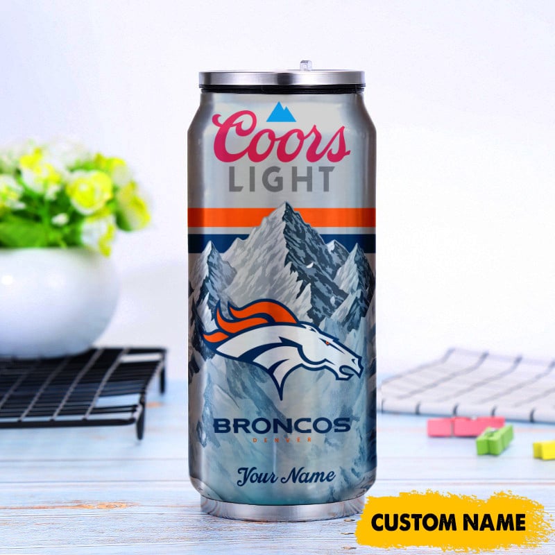 Denver Broncos American Football & CoorsLight Can Tumbler Custom Any Name Gifts