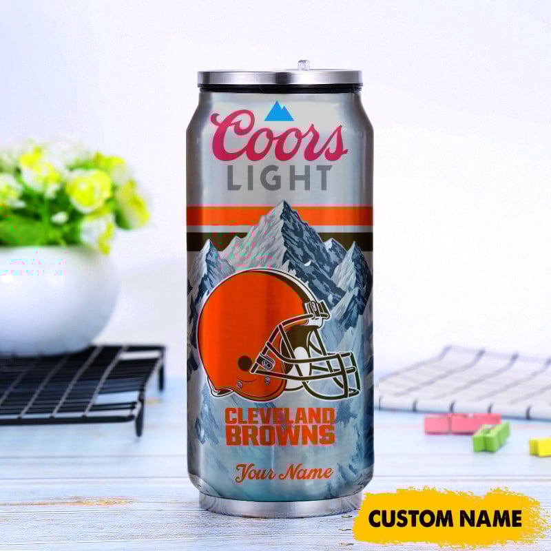 Cleveland Browns American Football & CoorsLight Can Tumbler Custom Any Name Gifts