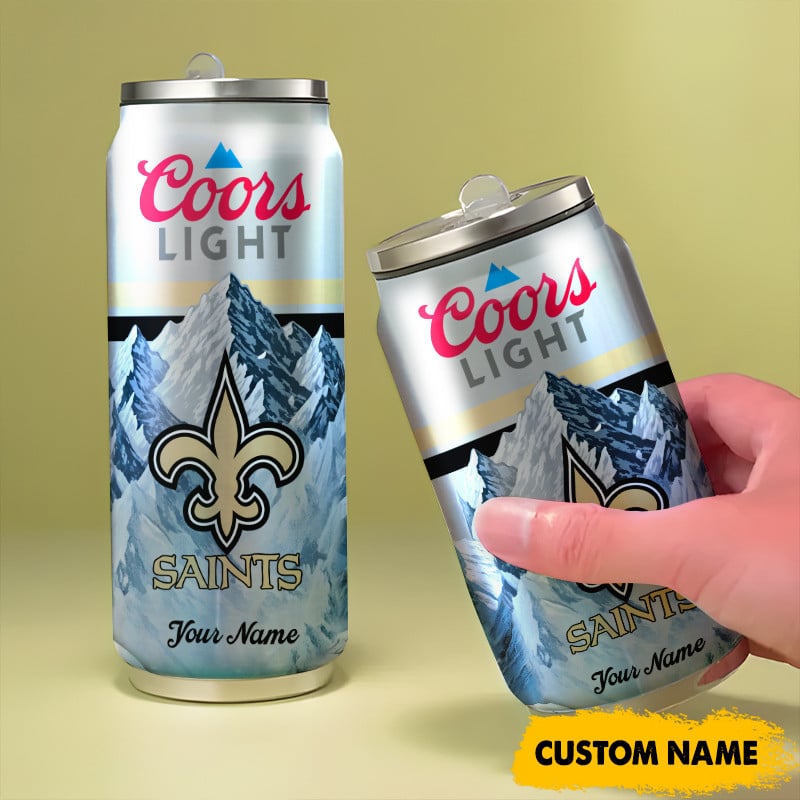New Orleans Saints American Football & CoorsLight Can Tumbler Custom Any Name Gifts