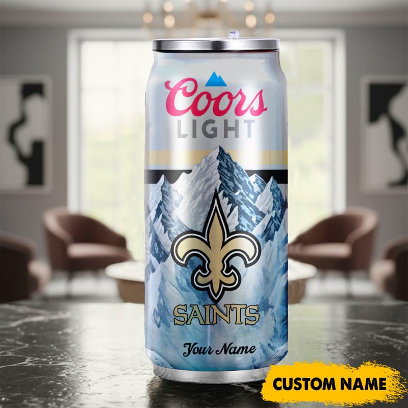 New Orleans Saints American Football & CoorsLight Can Tumbler Custom Any Name Gifts