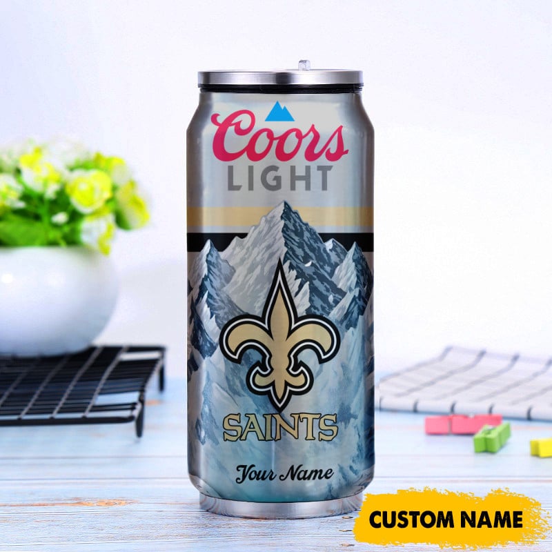 New Orleans Saints American Football & CoorsLight Can Tumbler Custom Any Name Gifts