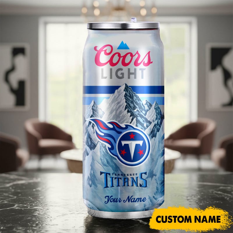 Tennessee Titans American Football & CoorsLight Can Tumbler Custom Any Name Gifts