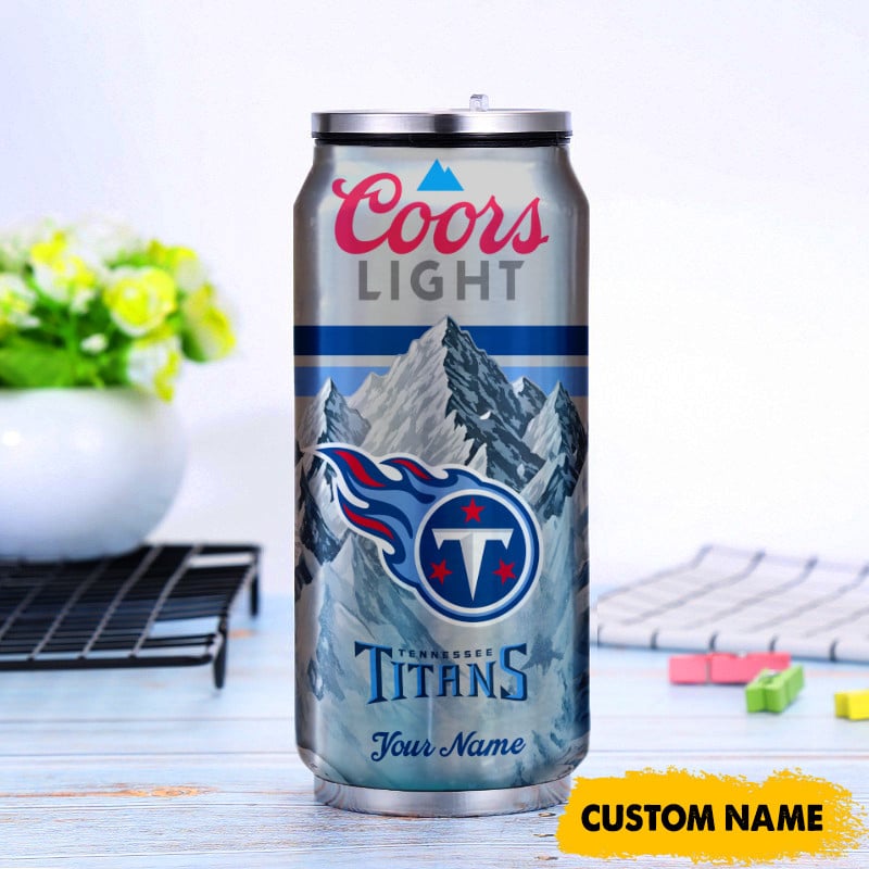 Tennessee Titans American Football & CoorsLight Can Tumbler Custom Any Name Gifts