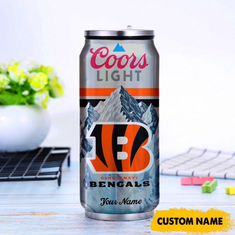 Cincinnati Bengals American Football & CoorsLight Can Tumbler Custom Any Name Gifts