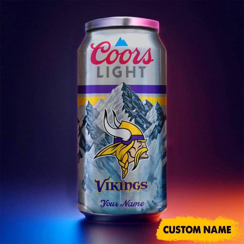 Minnesota Vikings American Football & CoorsLight Can Tumbler Custom Any Name Gifts
