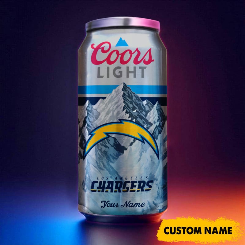 Los Angeles Chargers American Football & CoorsLight Can Tumbler Custom Any Name Gifts