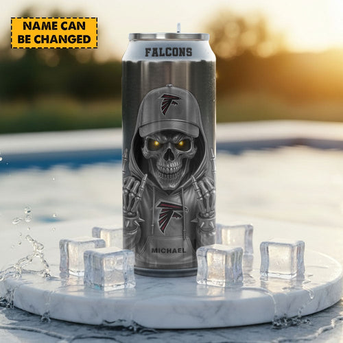 Atlanta Falcons NFL Skull Can Tumbler Personalized Name Gift