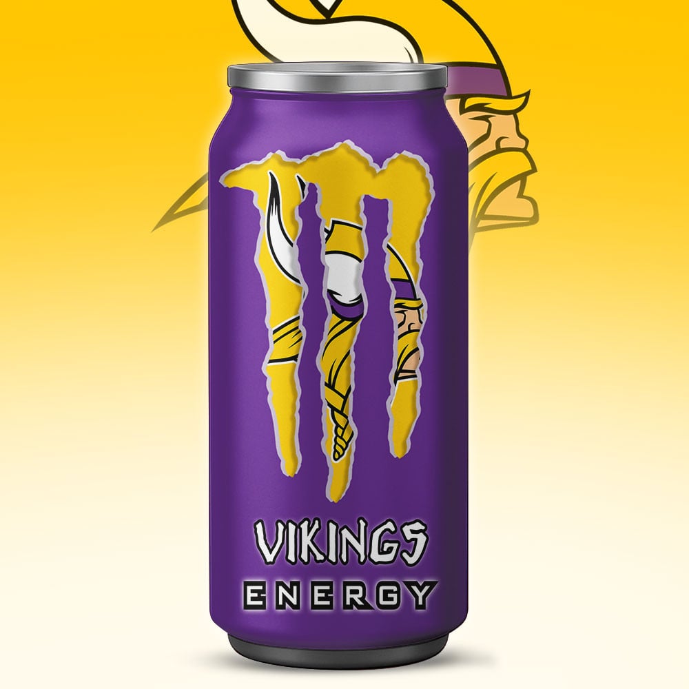 Minnesota Vikings Monster Energy x NFL – Tumbler Gift for Fans