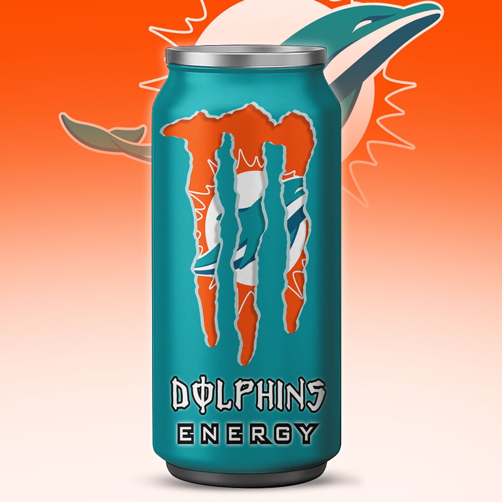 Miami Dolphins Monster Energy x NFL – Tumbler Gift for Fans