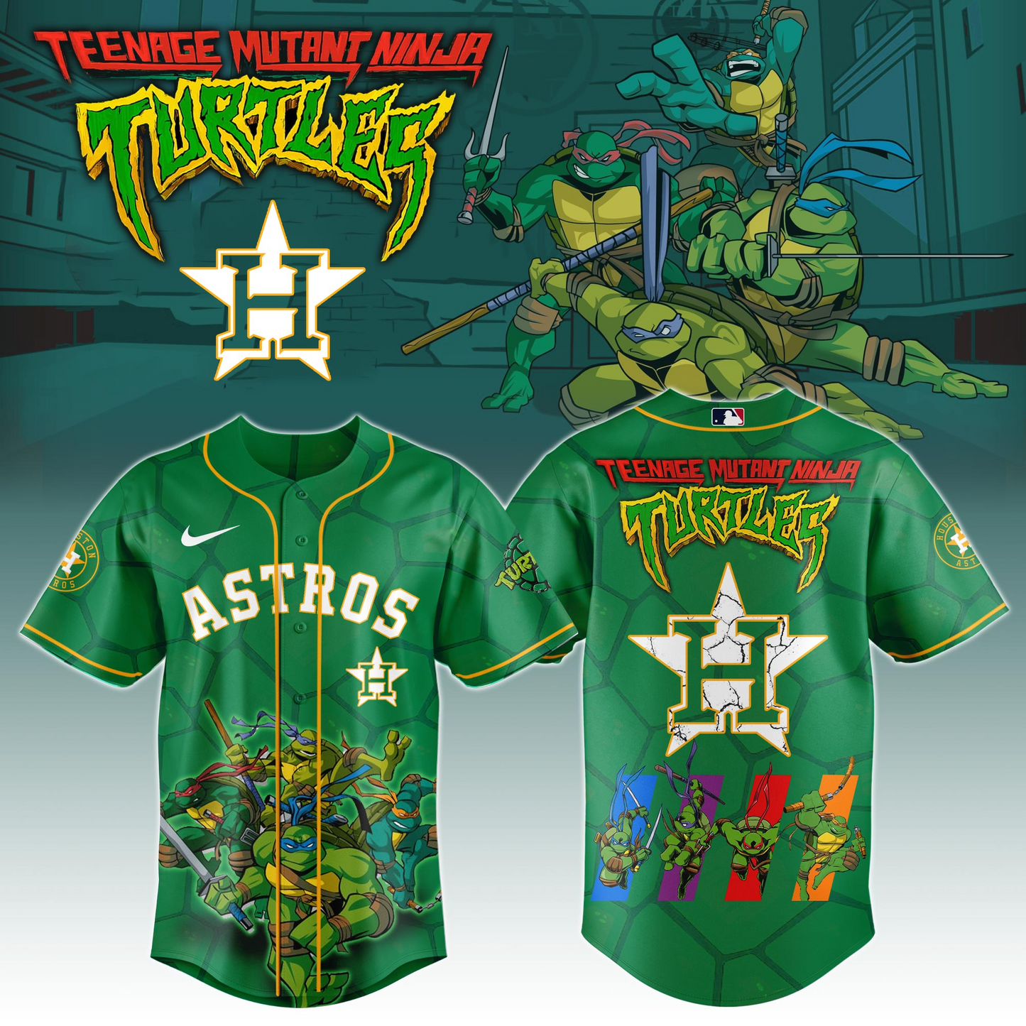 Houston Astros x Ninja Turtles Night Game Limited Edition Jersey 2025